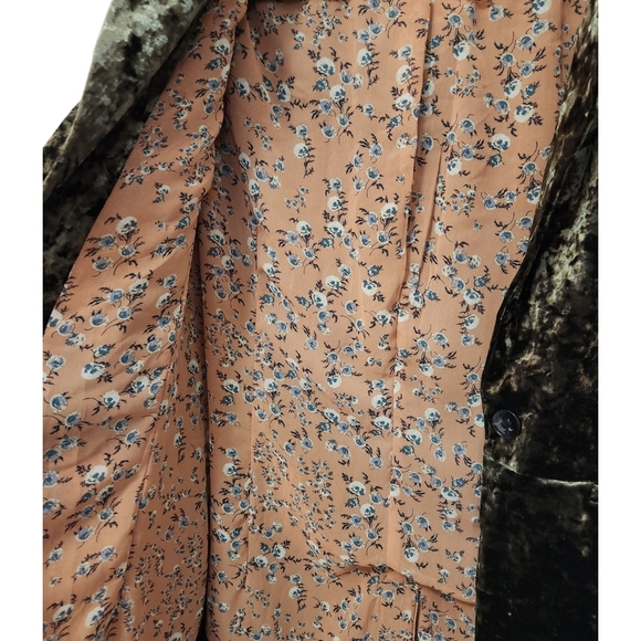 SANCTUARY by ANTHROPOLOGIE Green Blazer with Velvet Texture & Floral  SZ Small - Picture 5 of 16